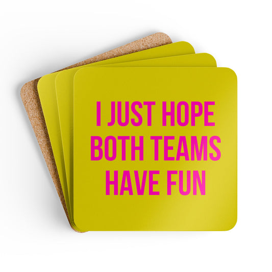 Hot Pink & Lime Both Teams Coaster Set