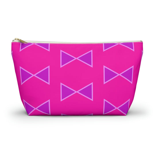 Hot Pink & Purple Bows Pouch with T-bottom - BowsAndArtsDesigns